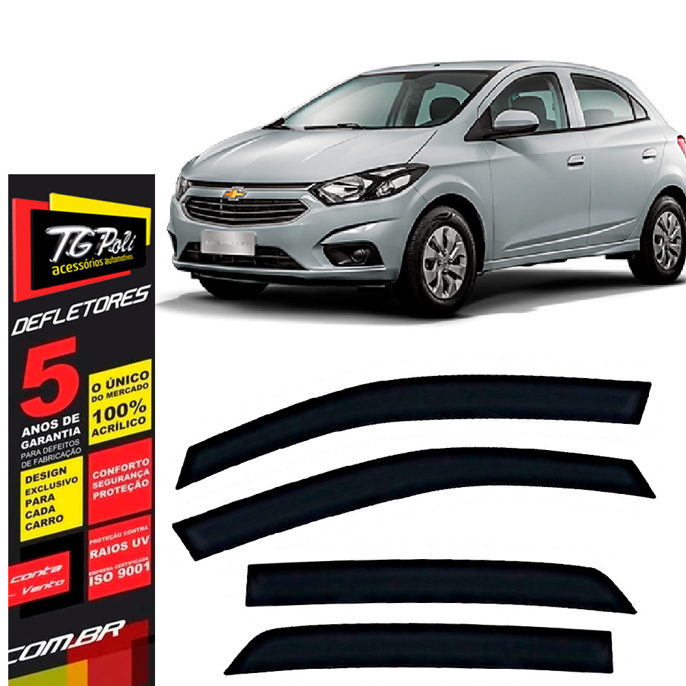 Calha de Chuva Chevrolet Onix e Prisma 2013 a 2019 4P TG Poli Defletor Protetor Janelas Fumê em Oferta na Shopee