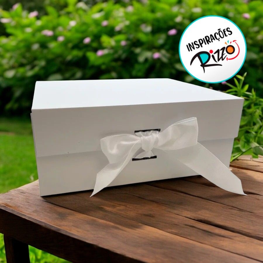 Kit 3 Caixas Quadrada Branca com Imã e Fita (20x18,2x8cm) Rizzo Embalagens em Oferta na Shopee