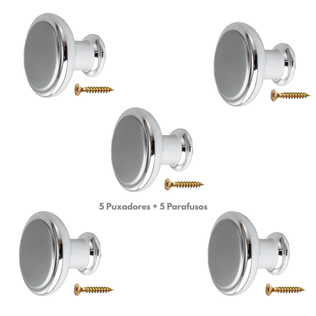 5PÇ PUXADOR REDONDO 1 FURO MÓVEIS COZINHA GAVETA + PARAFUSO em Oferta na Shopee