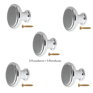5PÇ PUXADOR REDONDO 1 FURO MÓVEIS COZINHA GAVETA + PARAFUSO em Oferta na Shopee