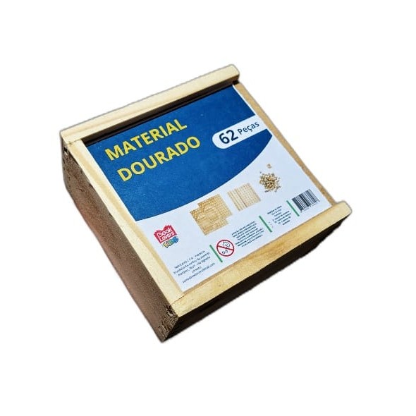 Material dourado 62 peças cx em madeira , Book Lovers Kids