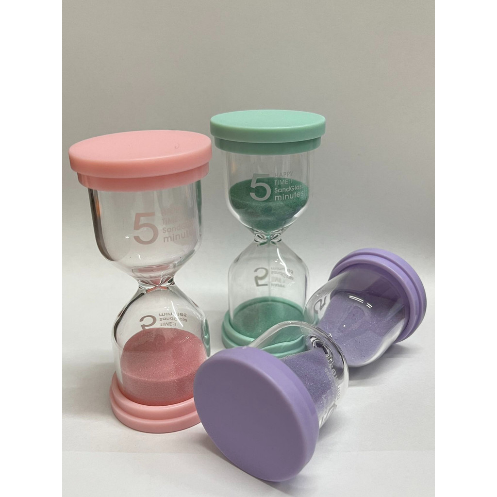 AMPULHETA DE VIDRO COM TAMPA PLASTICO-5 MINUTO em Oferta na Shopee