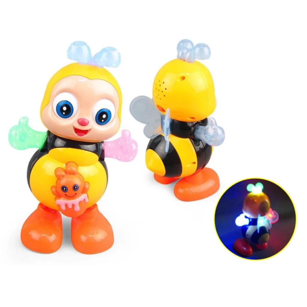 Abelha Dançante Happy bee Brinquedo Musical Anda Dança Mexe Luz E Som