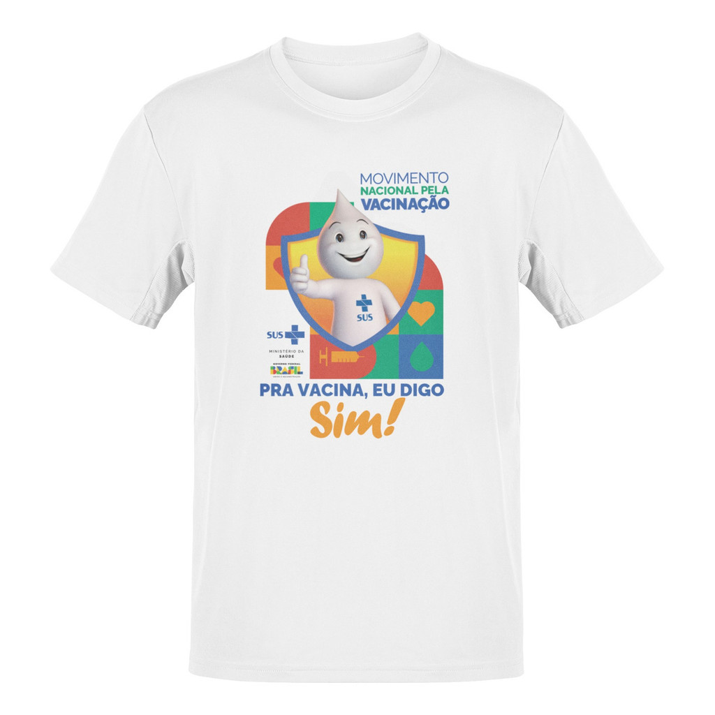 Camiseta Campanha Vacinação Zé Gotinha Vacina Enfermagem Pra Vacina, Eu Digo Sim