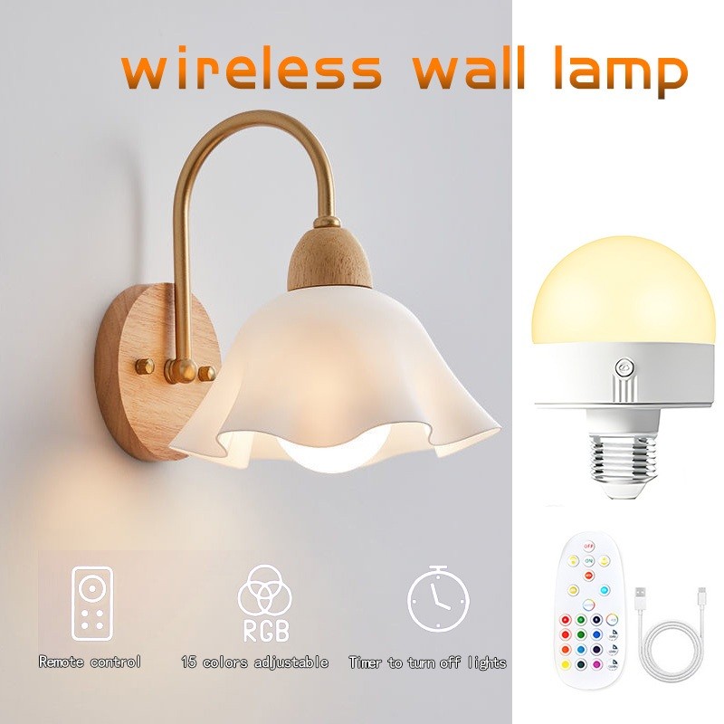 Luminária De Parede Sem Fio Lâmpada Recarregável Com Controle Remote Parede Para Quarto / Sala De Estar/Escadaria