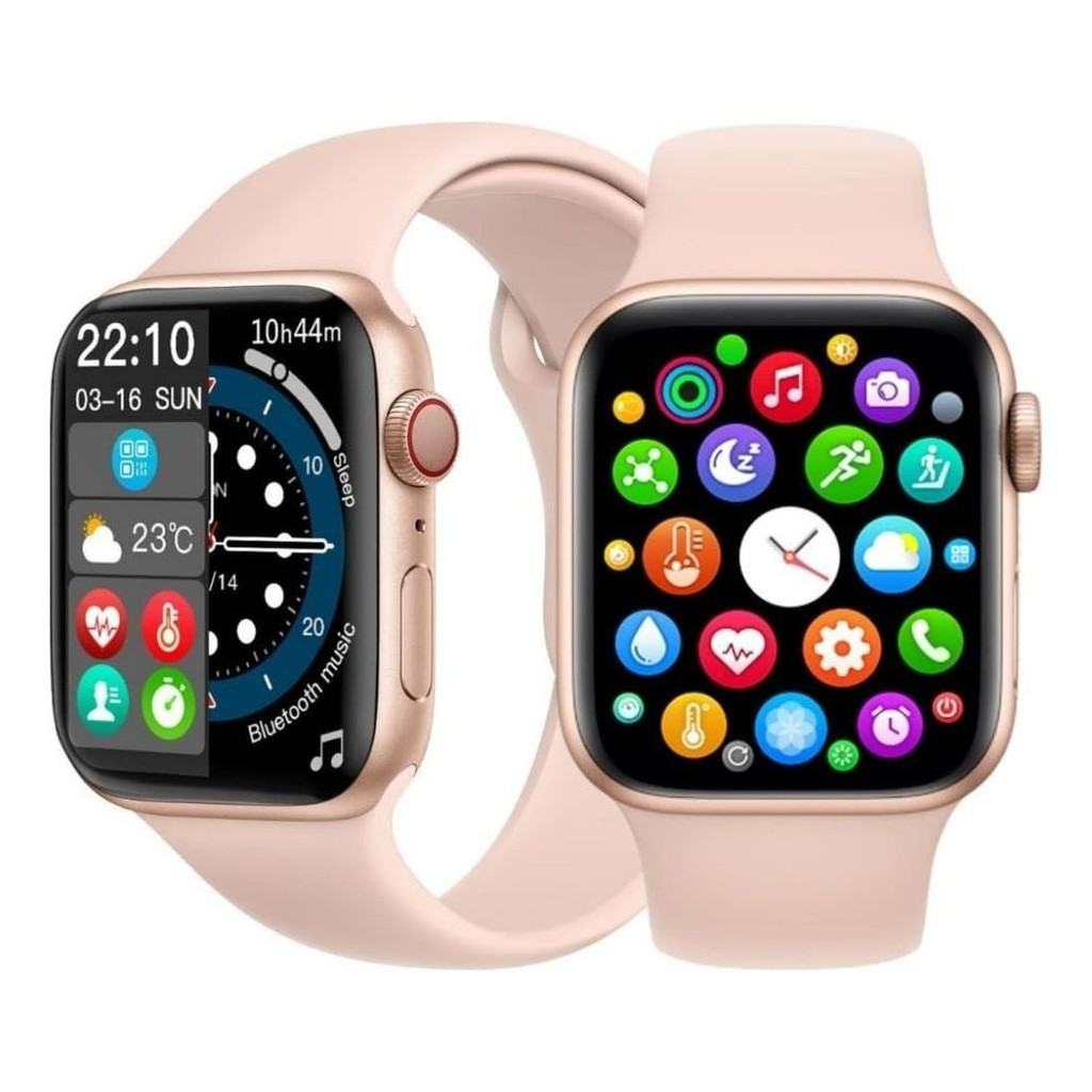 Relógio Inteligente SmartWatch W26 44mm Series 6 Smart Watch Cor Gold