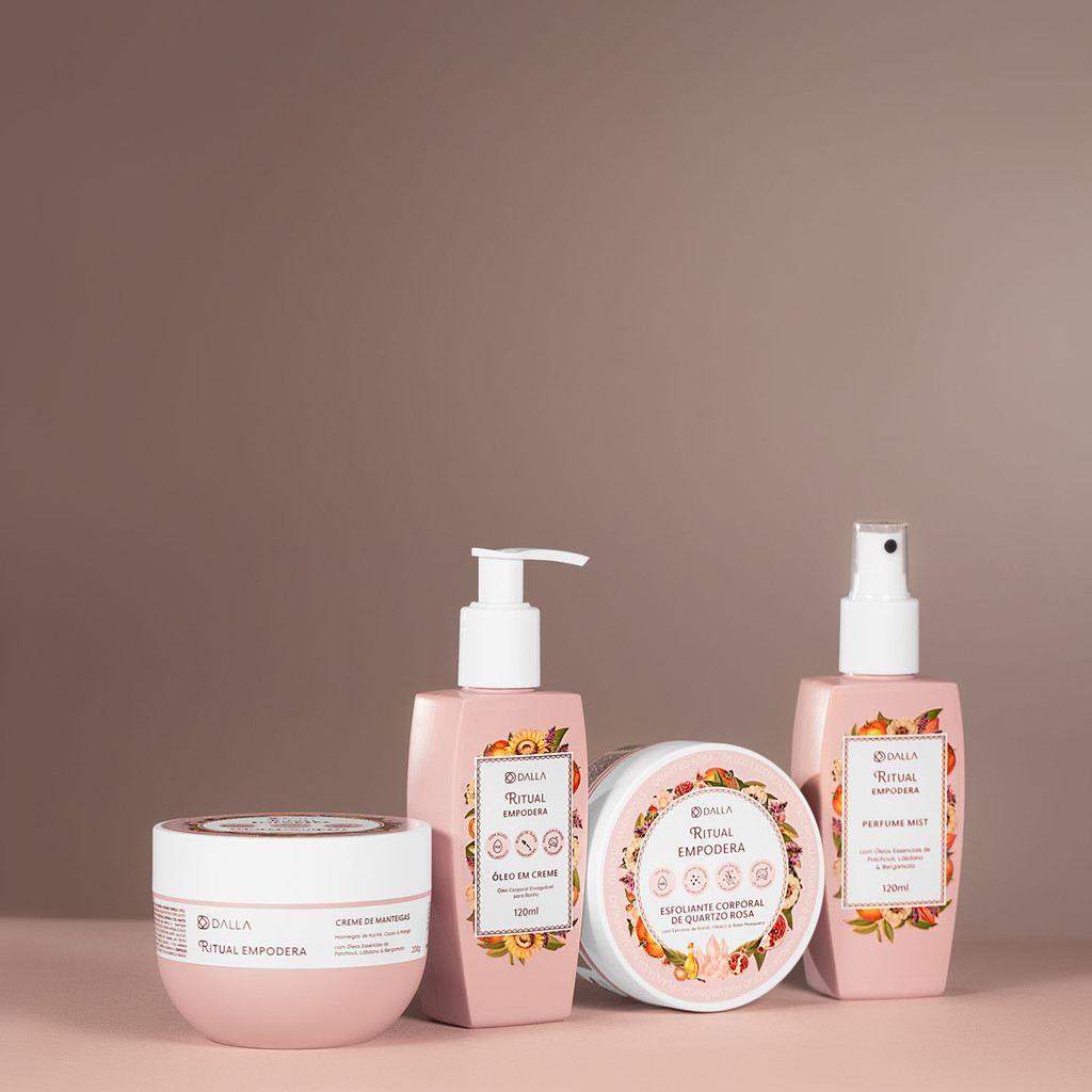 Kit Banho Premium - Ritual Empodera Creme Hidratante Corporal + Esfoliante Corporal + Óleo Corporal + Perfume Mist
