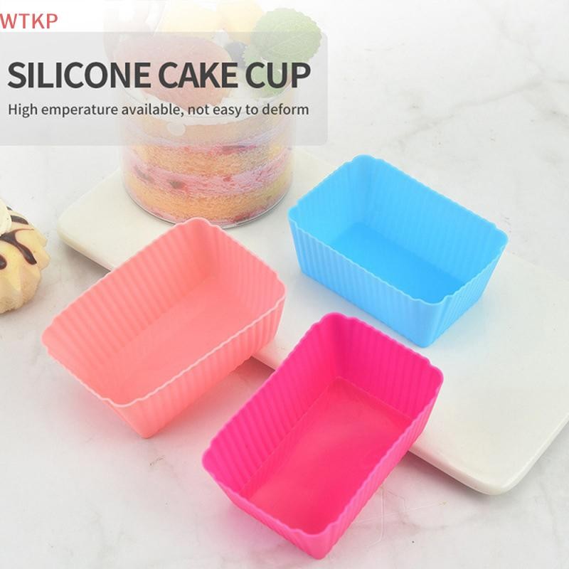 Detalhes do 6 Pçs Molde De Bolo Retângulo De Silicone Macio Muffin Cupcake Forro Assar Copo Doces Bakeware Assadeira