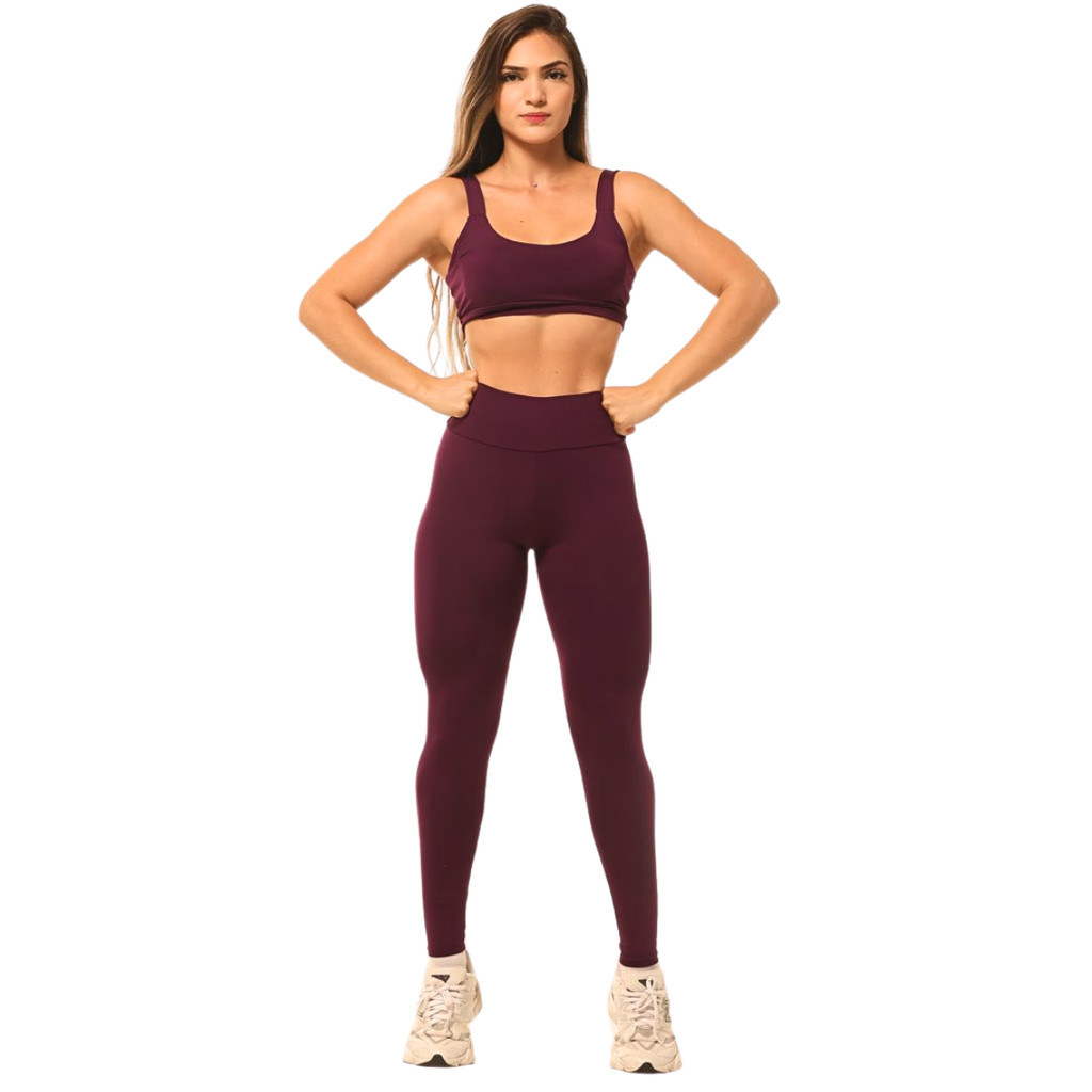 Conjunto Academia Feminino Suplex Cintura Alta Levanta Bumbum Fitness Yoga Esportiva Ginástica