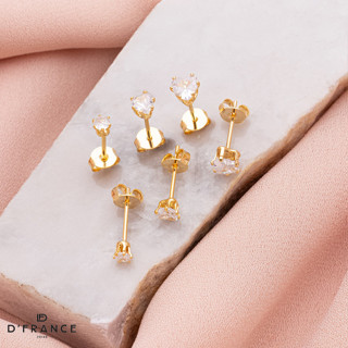 Trio De Brincos Corações Com Zircônia Cristal Folheado a Ouro 18k em Oferta na Shopee