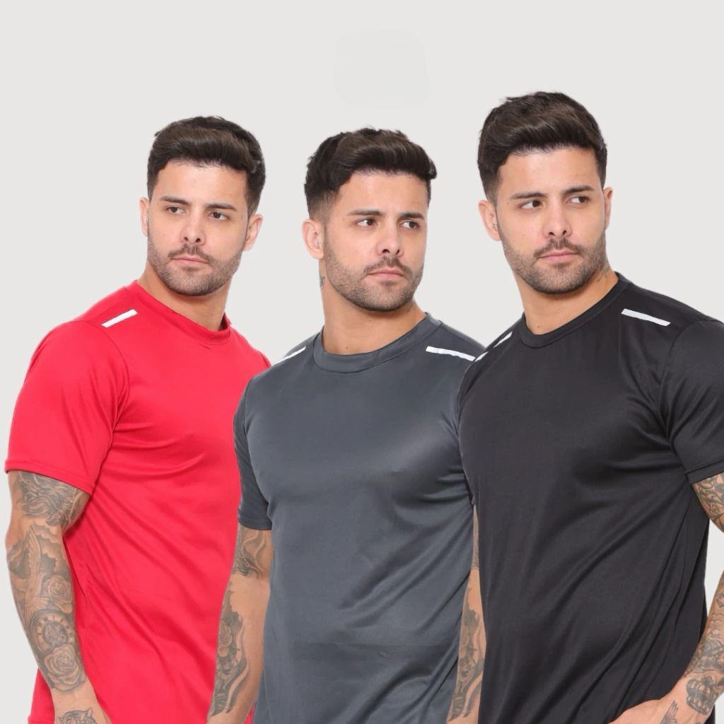 Kit 2 Camisetas Dry Fit Proteção UV 50+ Resistente Caminhada Corrida Musculação Fitness Academia