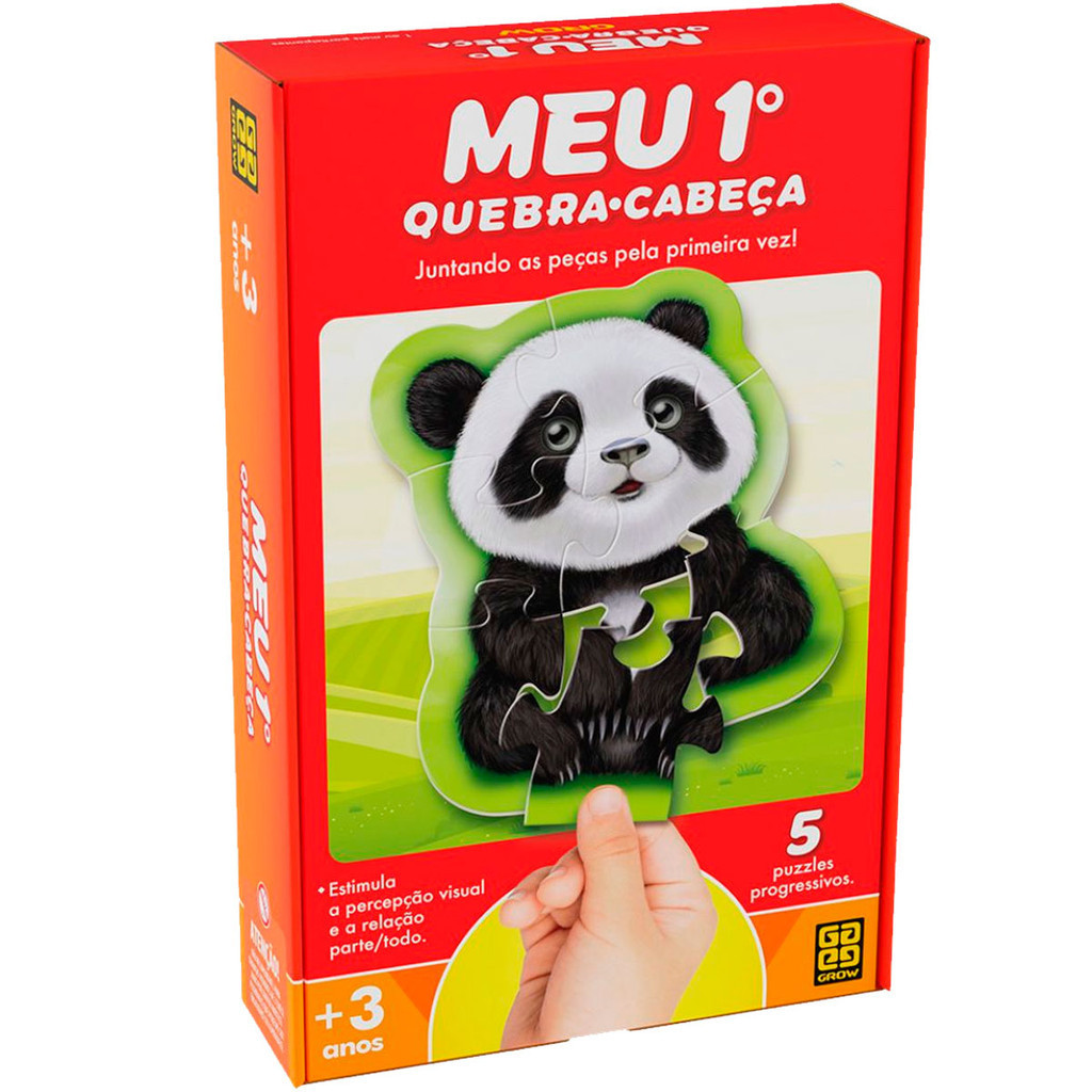 Meu 1º Quebra Cabeça Peças Para Presentear  A Partir De 3 Anos Puzzle Animal Grow