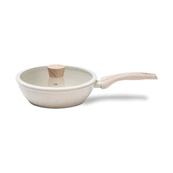 Frigideira Alta com Tampa e Indução Antiaderente Ceramic Life 24cm 2,3L Vanilla