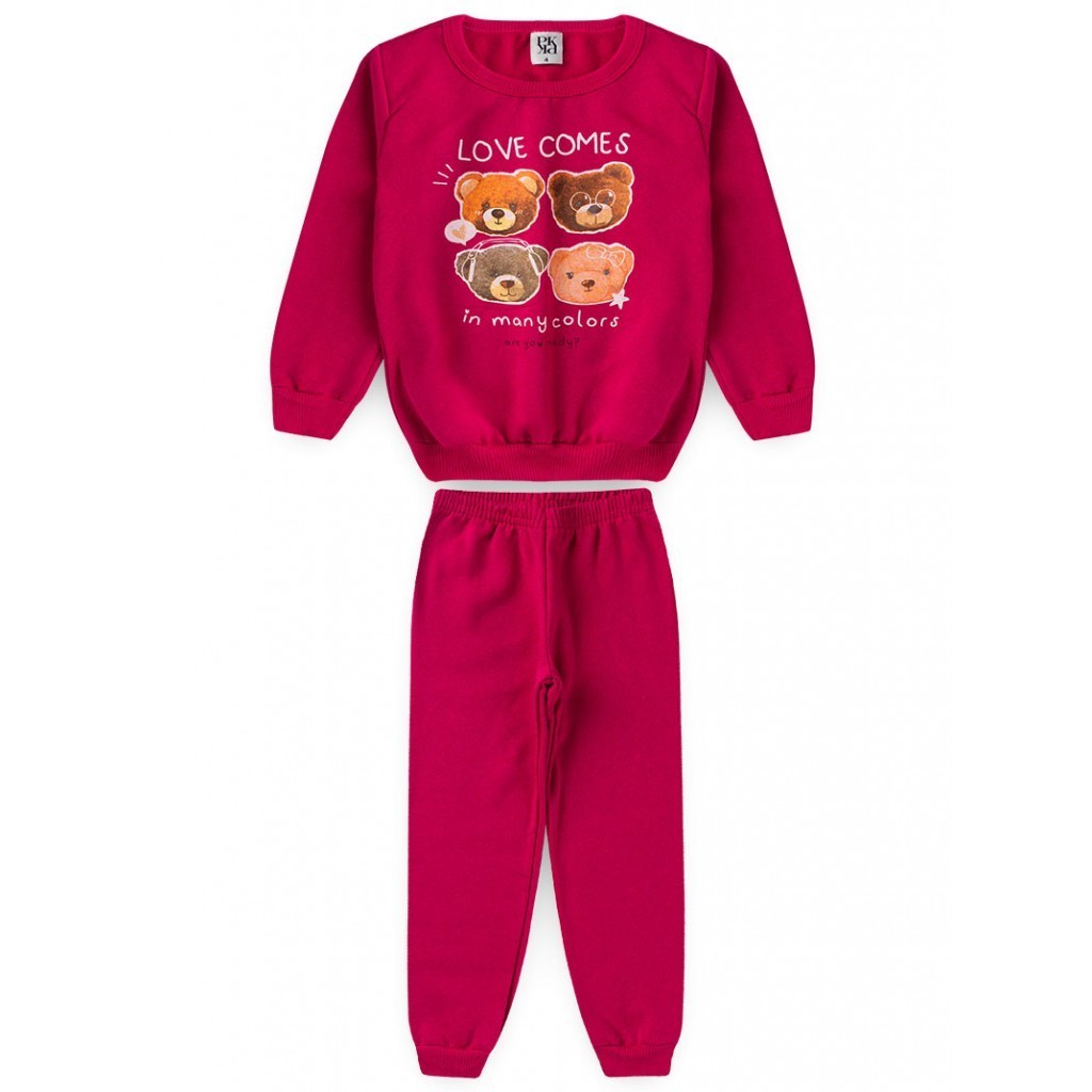 Conjunto Feminino Infantil Love Comes em Oferta na Shopee
