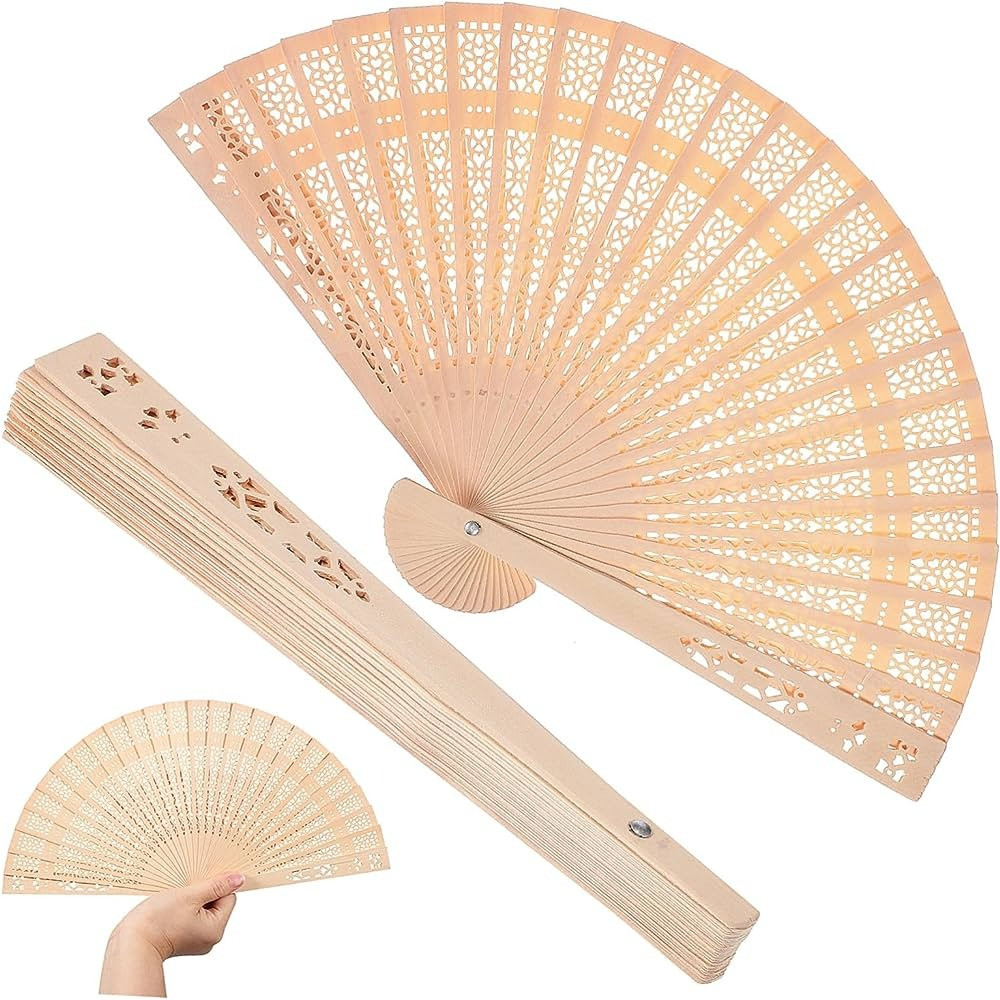 Leques De Madeira - Casamentos Lembrancinhas 10 Peças Cor Bege Sem Estampa em Oferta na Shopee