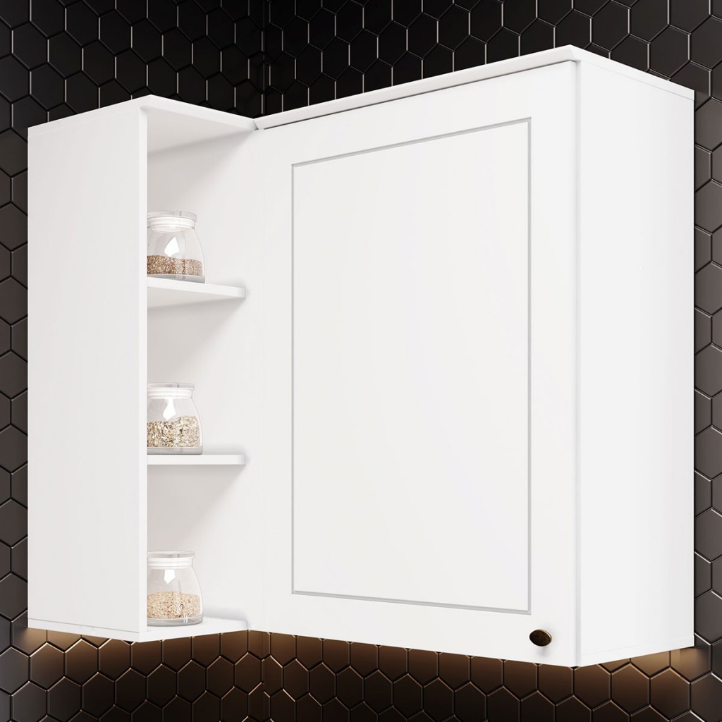 Armário Aéreo Cozinha Americana 1 Porta 100% MDF Branco HP - Henn em Oferta na Shopee