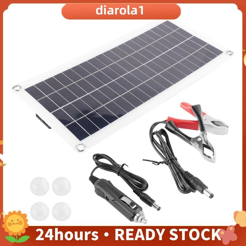 Painel Solar Portátil À Prova D'água De 30W Carregador De Bateria Externo Para Carro