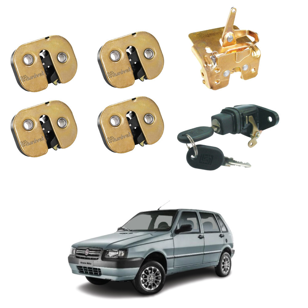 Kit 5 Fechadura S Porta E Porta-Malas Com Botão Uno G1 96 A 03 em Oferta na Shopee