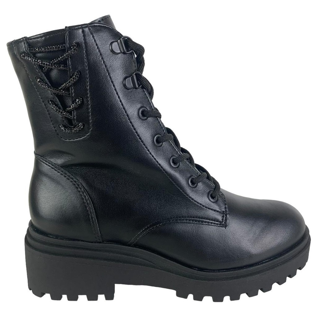 Bota Coturno Feminino Via Marte Cano Médio Militar com Brilhos Tratorada