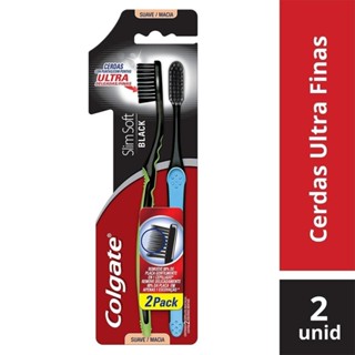Escova Dental Colgate Slim Soft Black Leve 2 Pague 1 em Oferta na Shopee