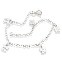 Pulseira Feminina de Prata 925 Borboletas