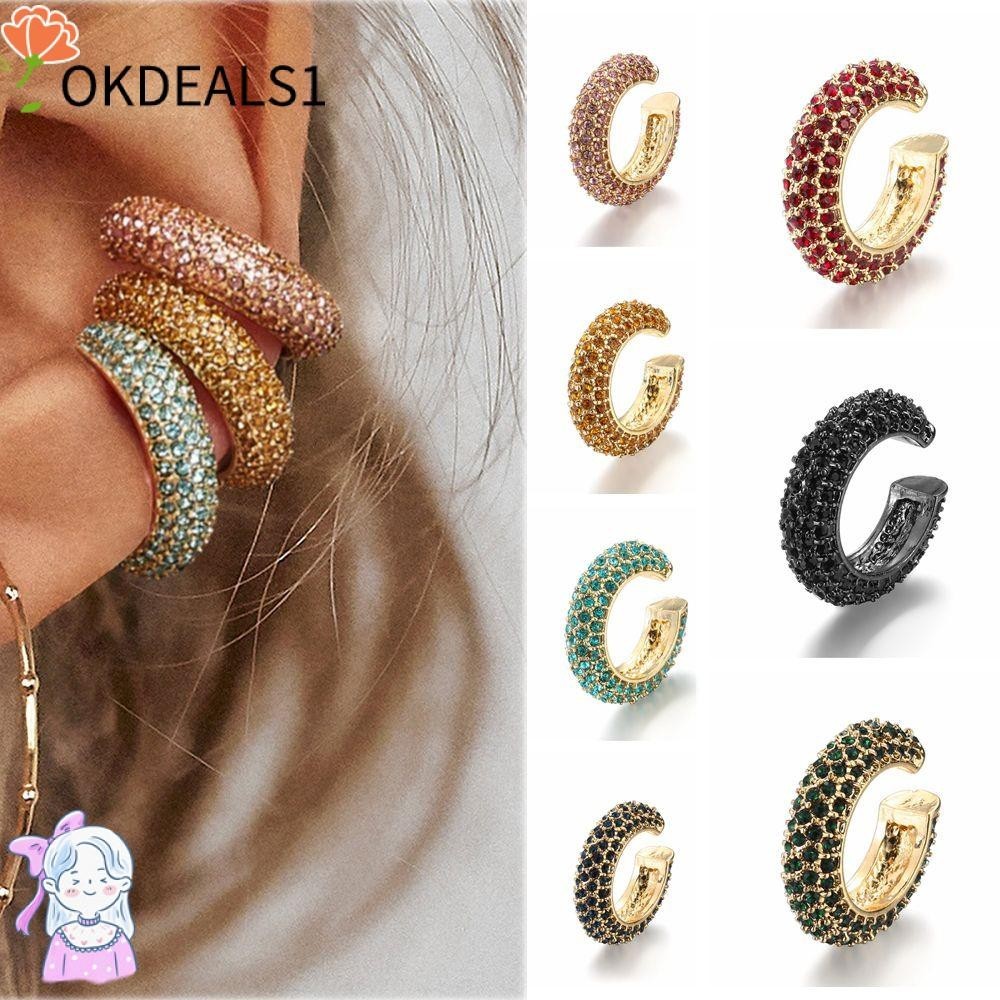 OKDEALS CZ Brincos De Punho Jóias De Moda Festa Sem Piercing em Oferta na Shopee