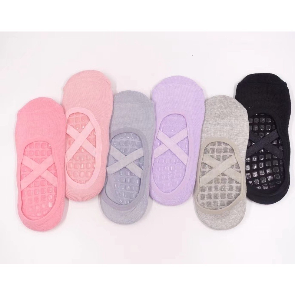 Imagem KIT 1-4 Meia Sapatilha Antiderrapante Pilates YOGA Feminina Estampada/Lisa 35-41