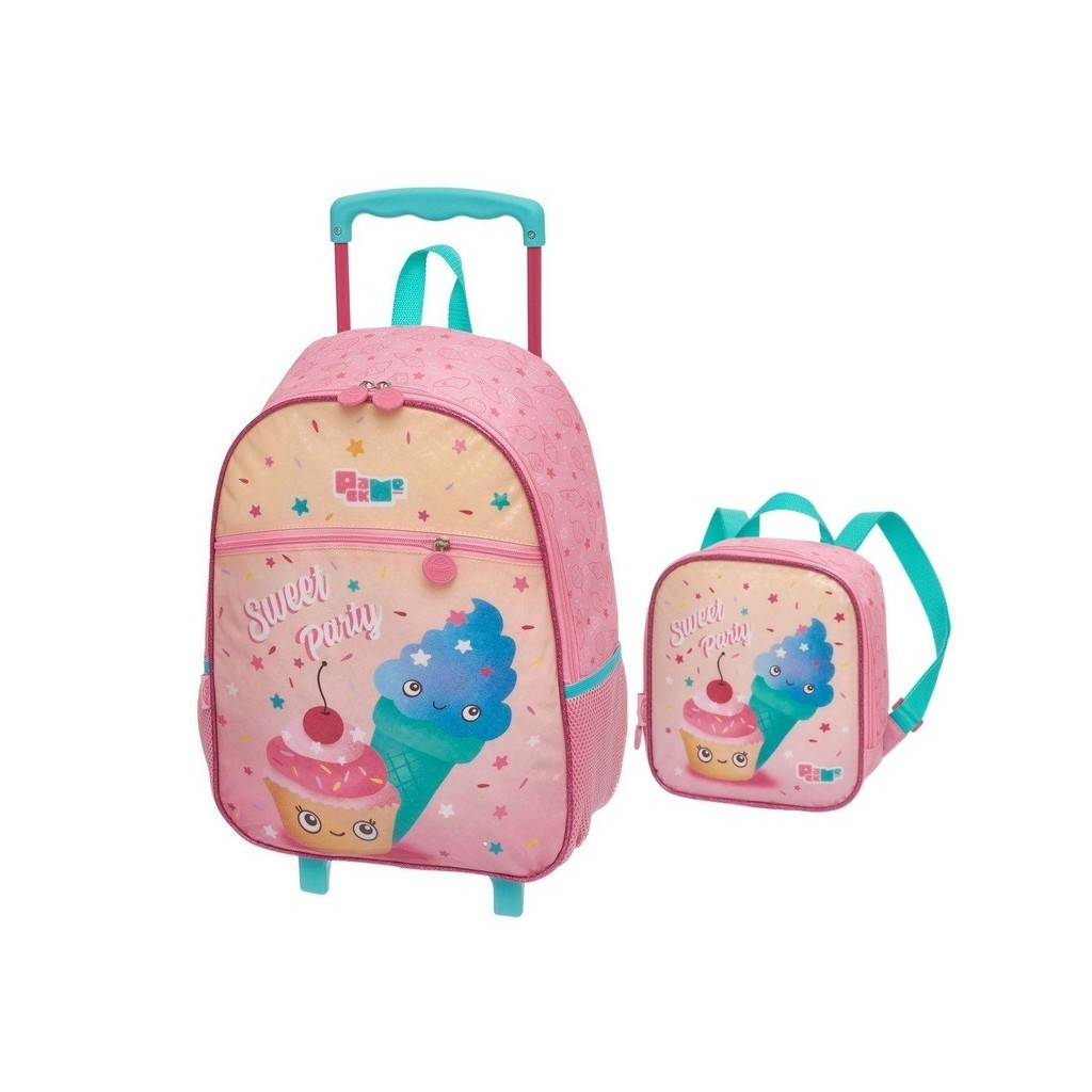 Kit Mochila de Carrinho G + Lancheira Pack Me Sweet Party 9104D01CKIT