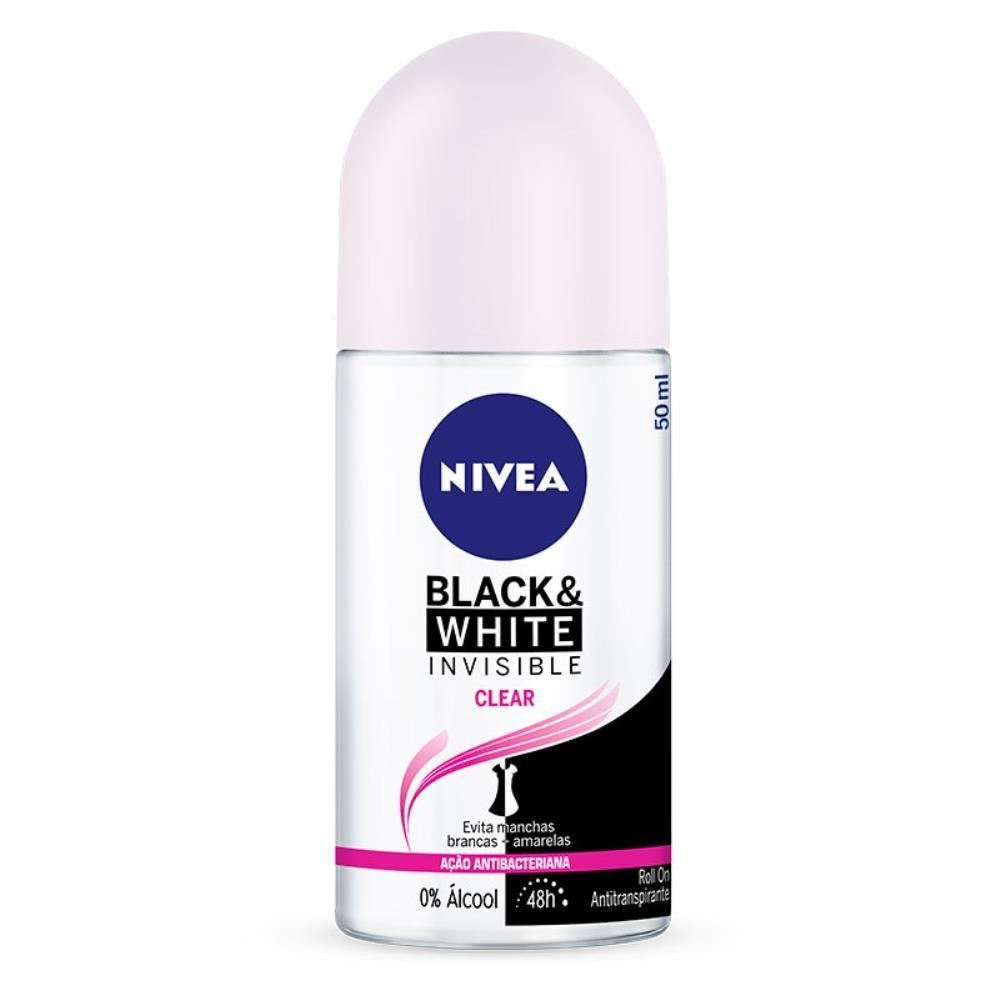 NIVEA BLACK&WHITE DESODORANTE ROLL-ON INVISIBLE CLEAR COM 50ML
