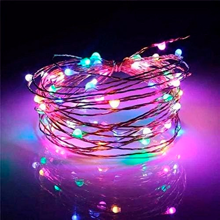 Cordão de Led Fio de Fada - Colorido - 1,8m - Para Decoração Festa Arte Presente Ambiente Decorado Charme - Rizzo