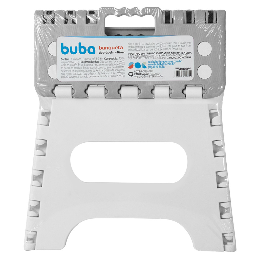 Banqueta Infantil Multiuso Dobrável Cinza 15295 - Buba em Oferta na Shopee