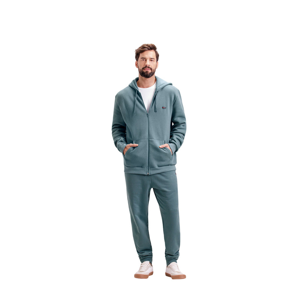 JAQUETA MASCULINA BÁSICA EM MOLETOM COM CAPUZ FICO 00964