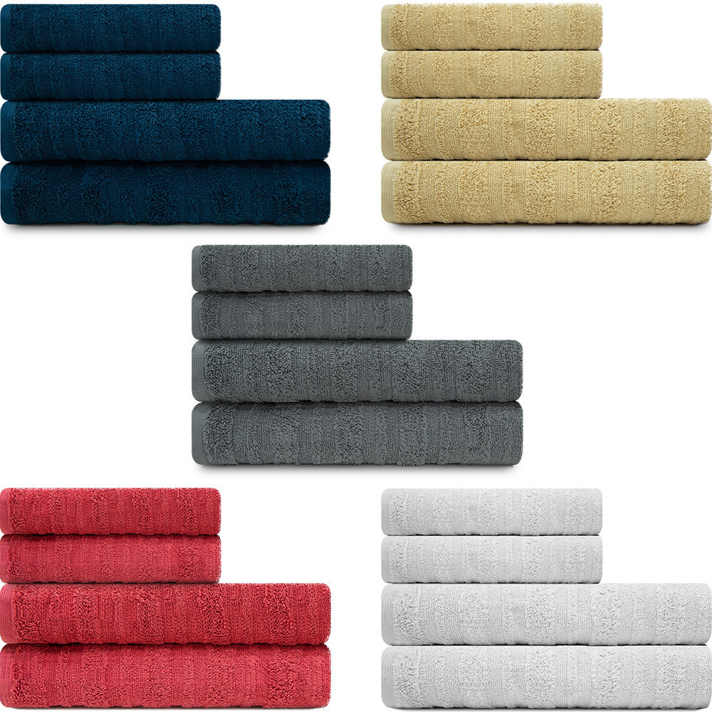 Toalhas de Banho e Rosto Loft em Algodão Kit 4 Peças LM Peter em Oferta na Shopee