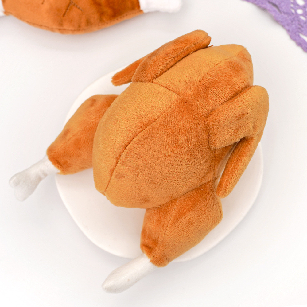 Brinquedos Para Animais De Estimação Frango Assado Som Rangido Brinquedo De Mastigar De Pelúcia Dentes Limpos