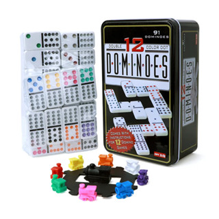 Jogo Dominó Mexicano Double 12 Cores 91 Peças Lata Decorada em Oferta na Shopee