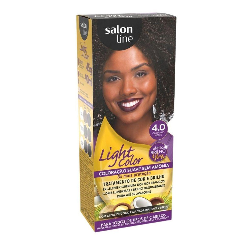 COLORAÇÃO SUAVE SALON LINE LIGHT COLOR 4.0 CASTANHO MÉDIO