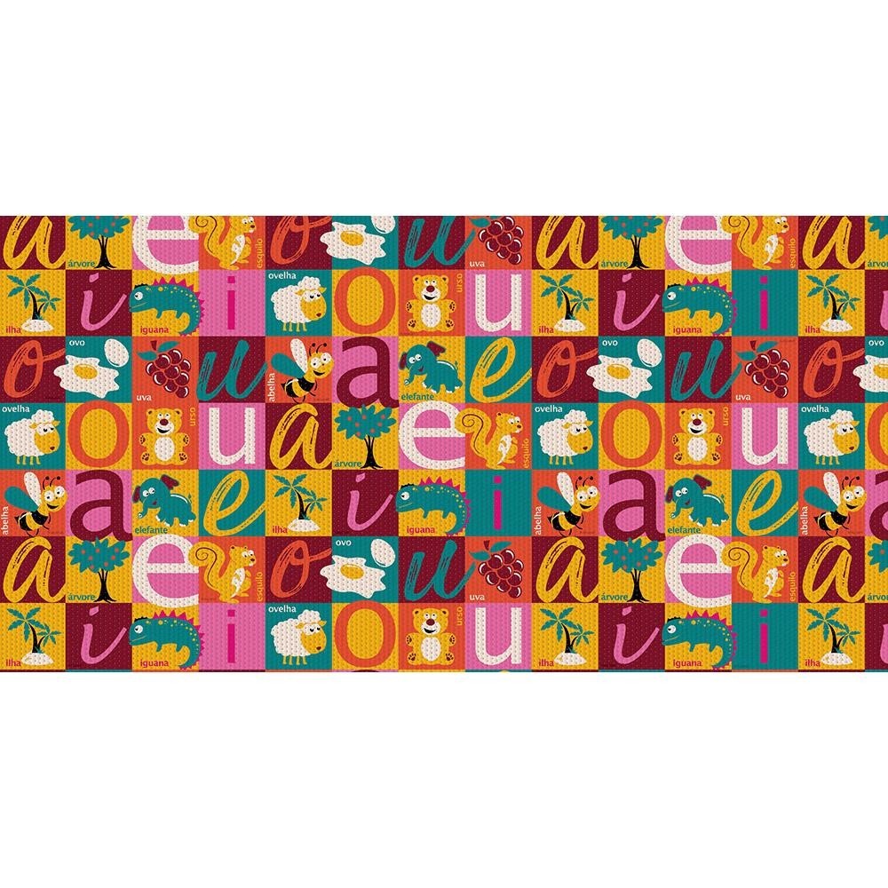 Tapete Infantil Kapazi Briza 100cm x 130cm Vogais - 4031BRIVOG - Mom & Baby