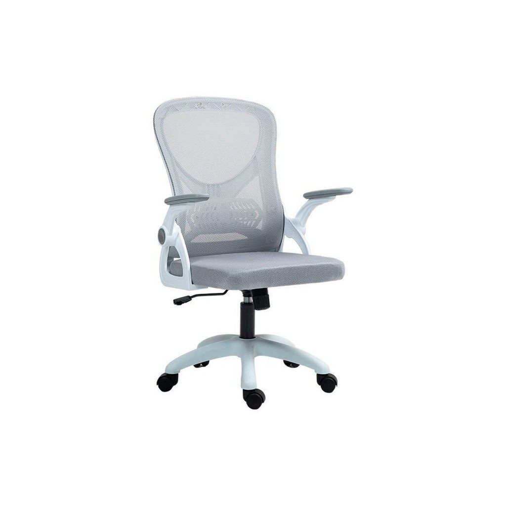 Cadeira Escritório Diretor Office Columbus com Tela Mesh Branco/Cinza - Home & Living