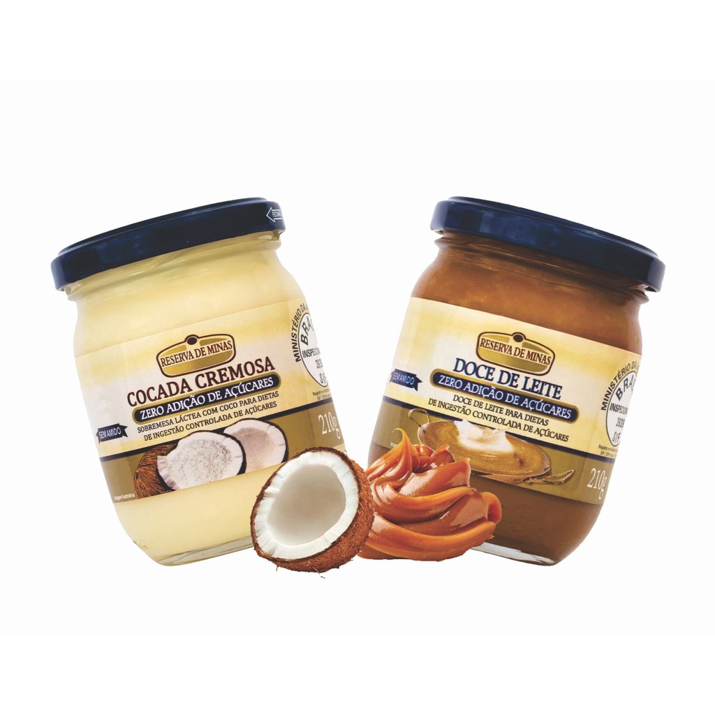 Cocada Diet 210g + Doce de Leite Diet 210g - Reserva de Minas