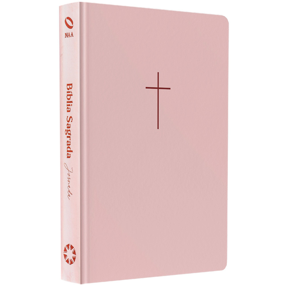 Bíblia Sagrada | NAA | Letra Grande | Cruz Rosa | Com Espaço para Anotações