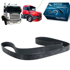 8PK1550HD Correia para Scania 124 / 114 - Sem Ar Condicionado - GIR / ALT / BA / DH (1389012 / 1389029 / 1454281 / 18005
