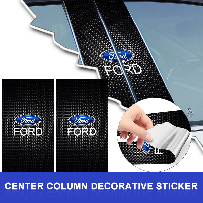 2 Pçs Pilar Central Do Carro Anti-Risco Protetor Filmes Adesivos Para Ford Focus Mondeo Kuga MK7 Escort Explorer Edge 2