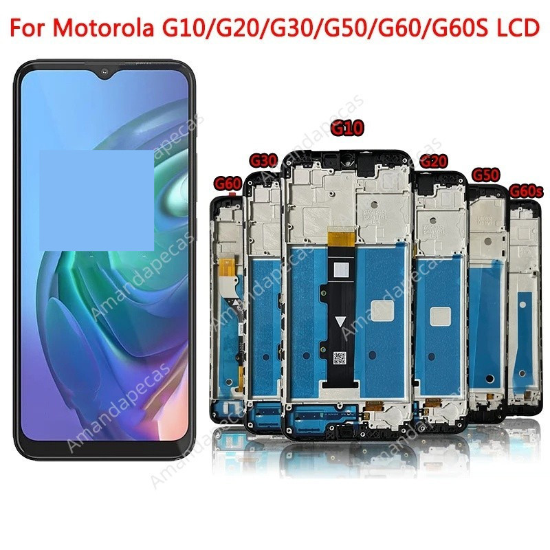 Tela para motorola moto g10 g20 g30 g50 5g g60 g60s g100 display lcd tela com ar