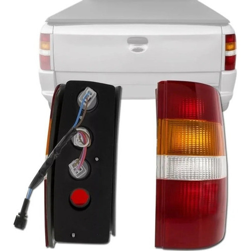 Lanterna Traseira Courier 2008 2009 2010 Tricolor C/ Chicote