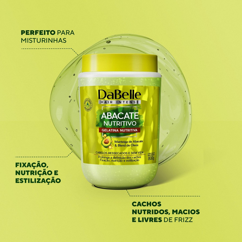 Detalhes do Dabelle Gelatina Nutritiva 800g - Abacate Nutritivo