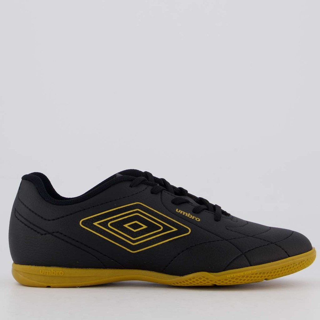 Chuteira Umbro Class Footballer Futsal Juvenil Preta e Dourada