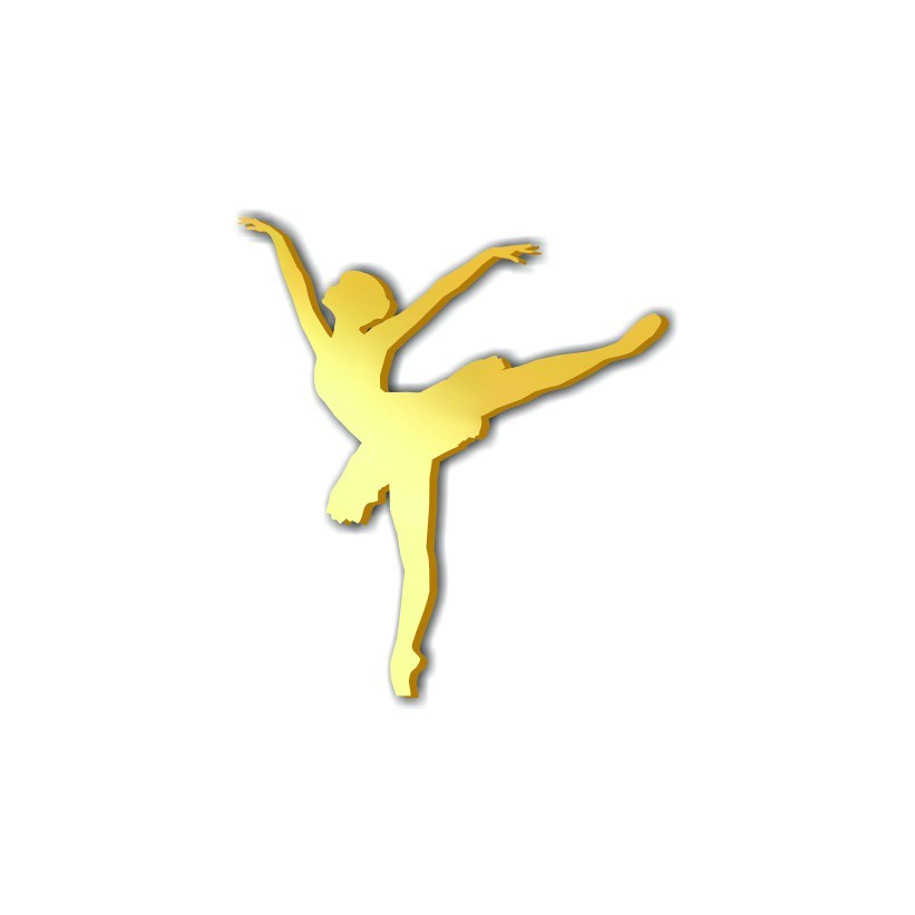 Aplique Acrílico Espelhado Dourado 20 Peças Apl-621