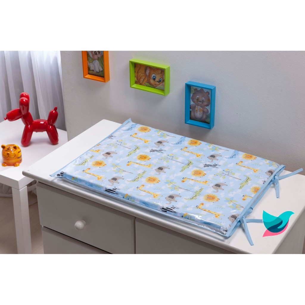 Trocador de Fraldas para Comoda de bebê Safari Azul bebe Amarelo bebe Bichinhos Azul Bebe Selva
