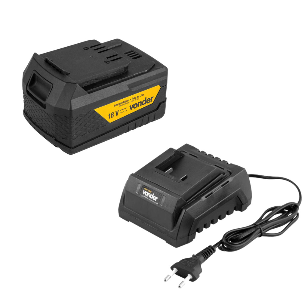 Bateria IBV1804 18v 4Ah Intercambiável E Carregador Simples Vonder