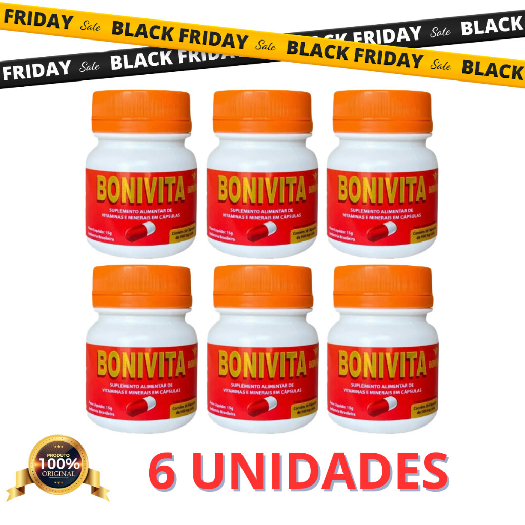Kit 6 Bonivita Suplemento Alimentar Natural e Funcional - 30 Caps - 100% Natural